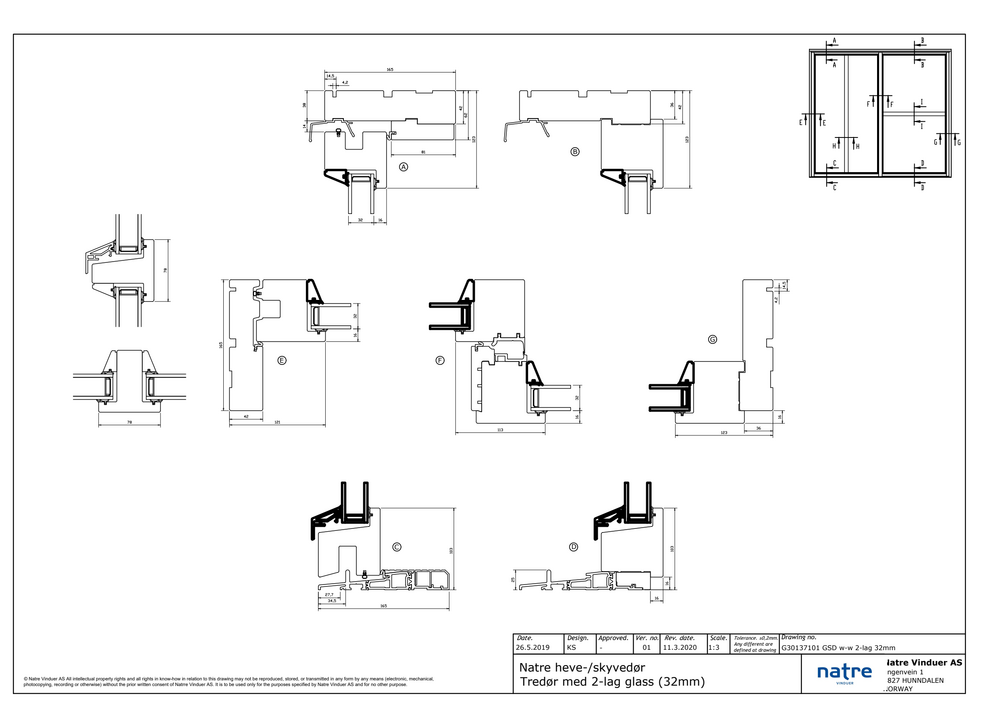 Natre GSD tre/tre 1-FL 2-lag 32mm
